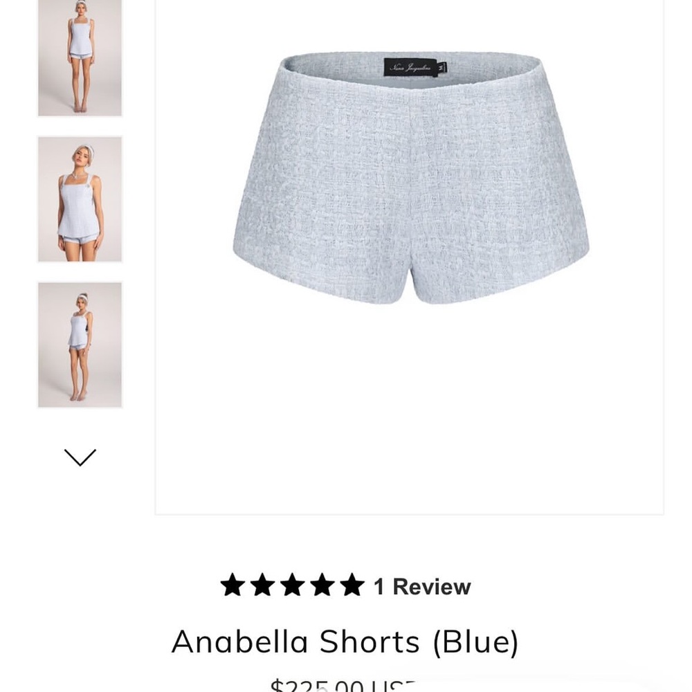 Nana Jacqueline Women's Blue Tweed mini Shorts